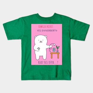 #31 white bear - read this offya Kids T-Shirt